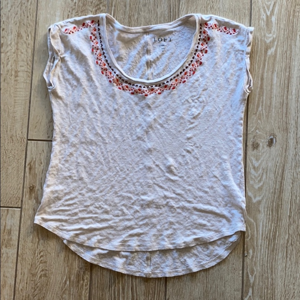 Cute linen embroidered top
